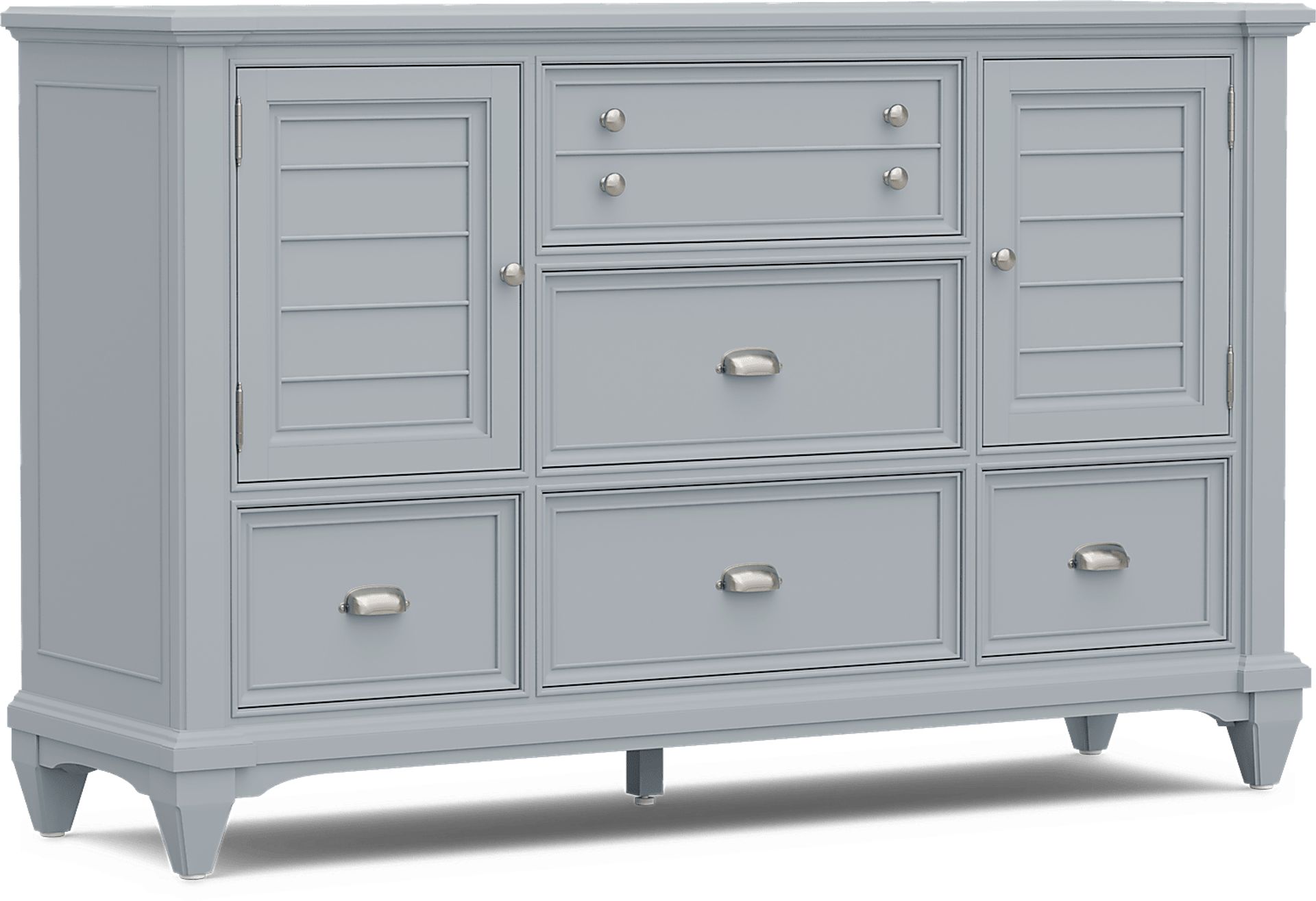 Hilton Head Blue 7 Pc Queen Panel Bedroom - Image 5