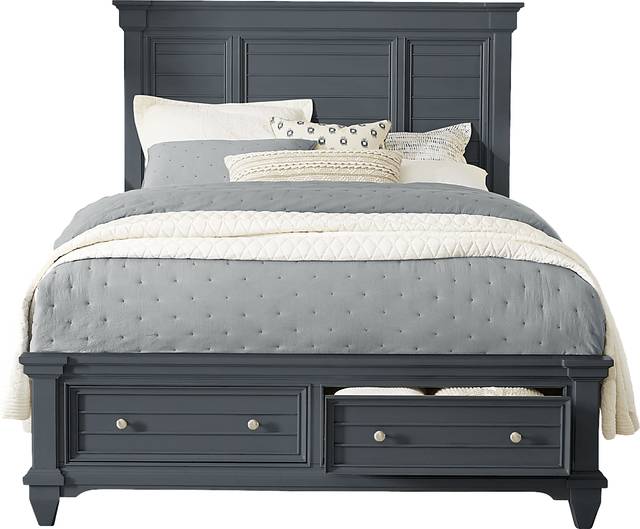 Hilton Head Graphite 3 Pc Queen Panel Bed with Storage - Thumbnail - Image 1