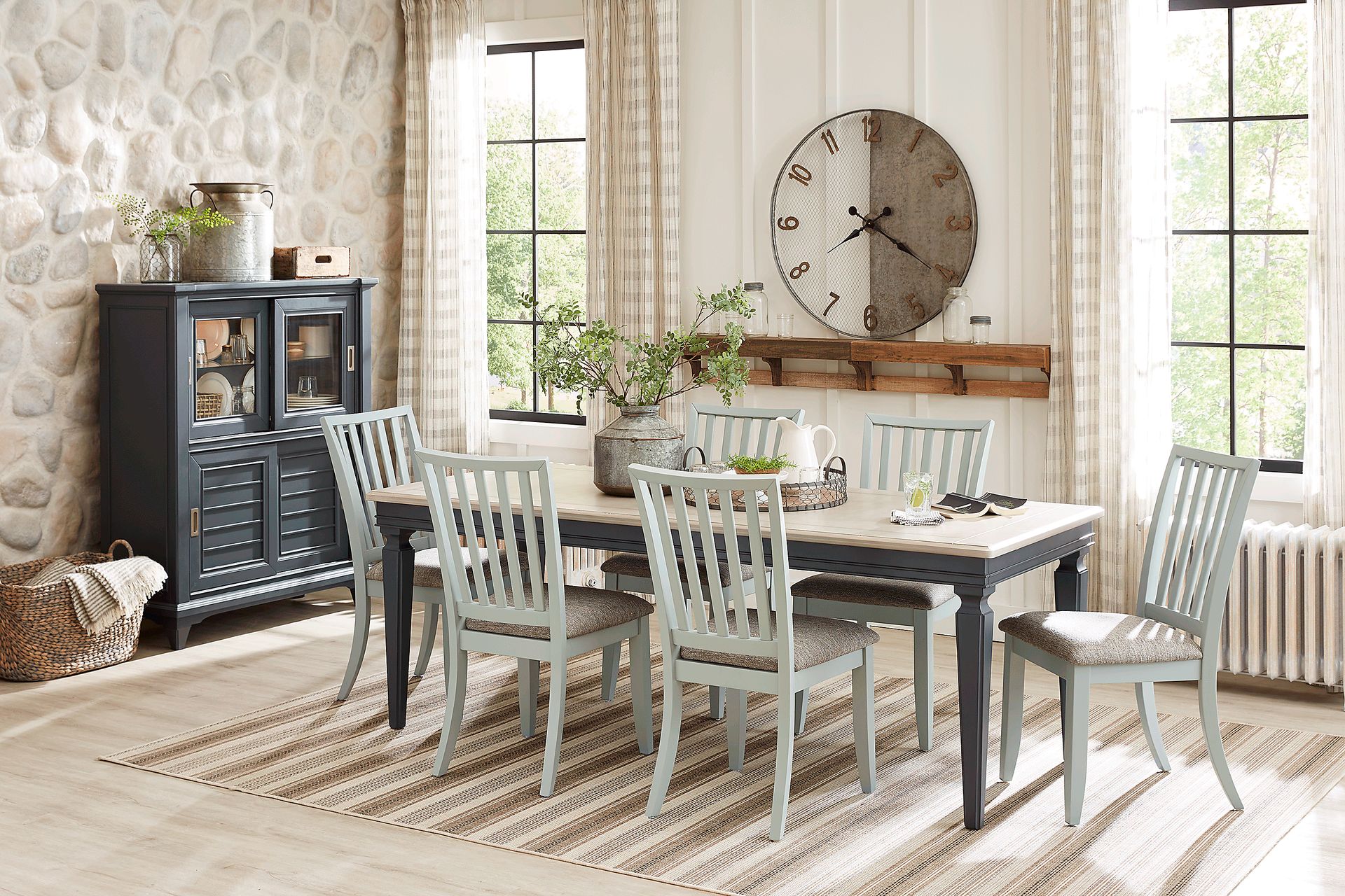 Hilton Head Graphite 5 Pc Dining Room with Mint Side Chairs - Image 1