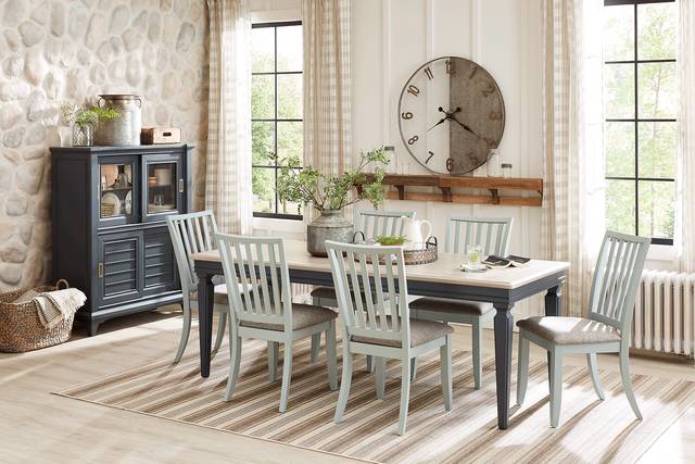 Hilton Head Graphite 5 Pc Dining Room with Mint Side Chairs - Thumbnail - Image 1