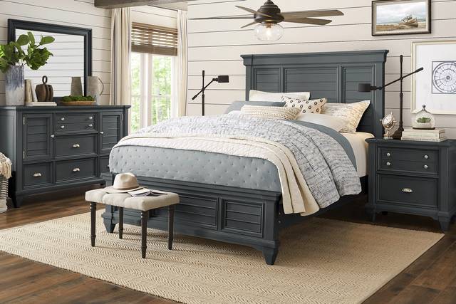 Hilton Head Graphite 5 Pc Queen Panel Bedroom - Thumbnail - Image 1