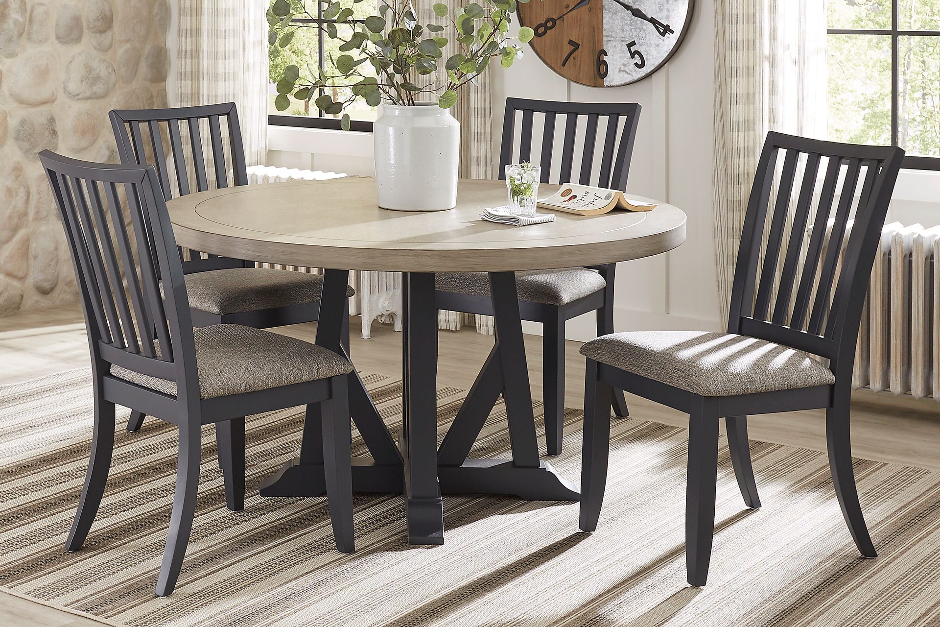 Hilton Head Graphite 5 Pc Round Dining Room - Image 1