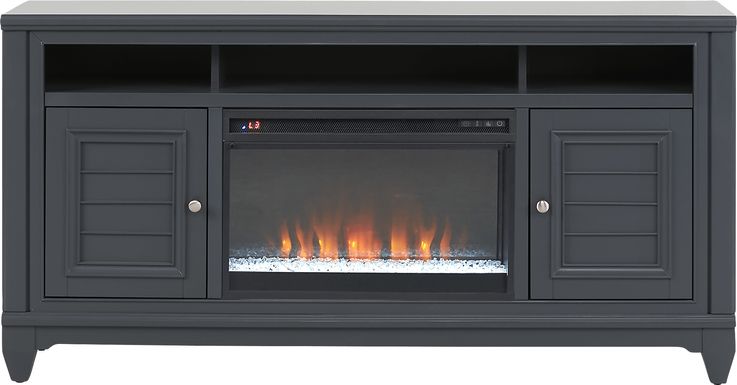 Hilton Head Graphite 66 in. Console with Electric Fireplace