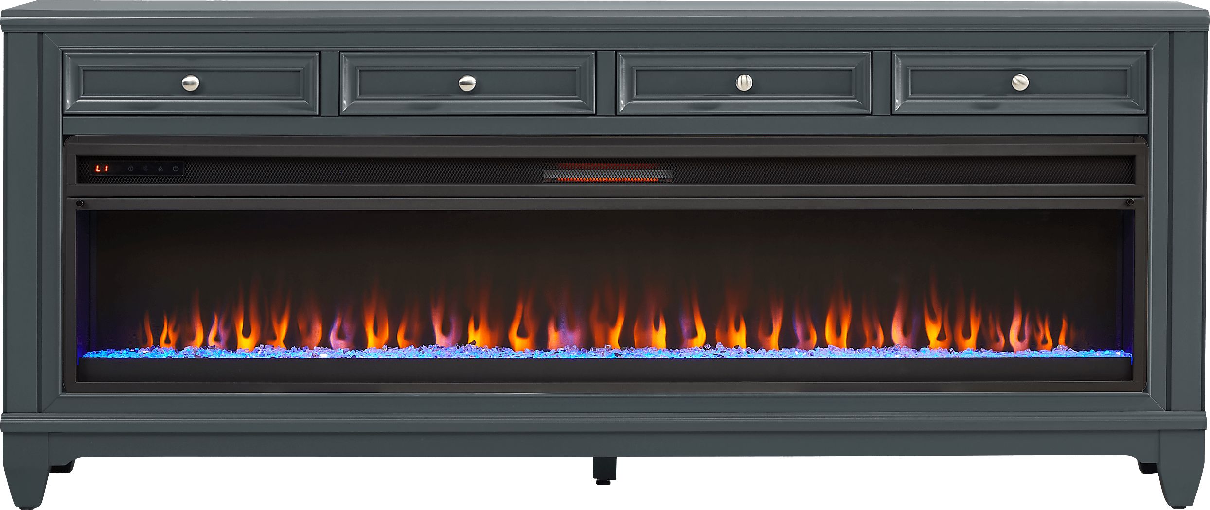 Hilton Head Graphite 80 in. Console with Electric Fireplace