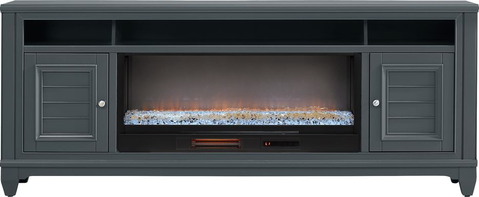 Hilton Head Graphite 82 in. Console with Electric Fireplace