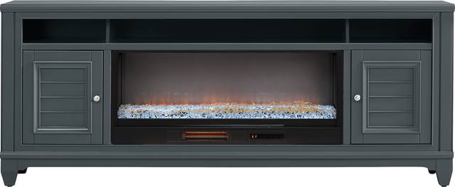 Hilton Head Graphite 82 in. Console with Electric Fireplace - Thumbnail - Image 1