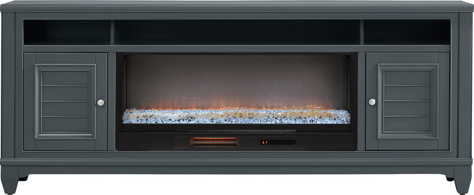 Hilton Head Graphite 82 in. Console with Electric Fireplace - Image 1