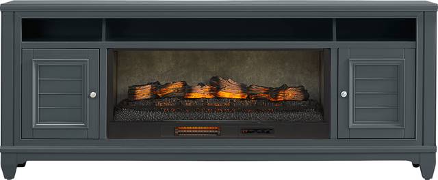 Hilton Head Graphite 82 in. Console with Electric Log Fireplace - Thumbnail - Image 1