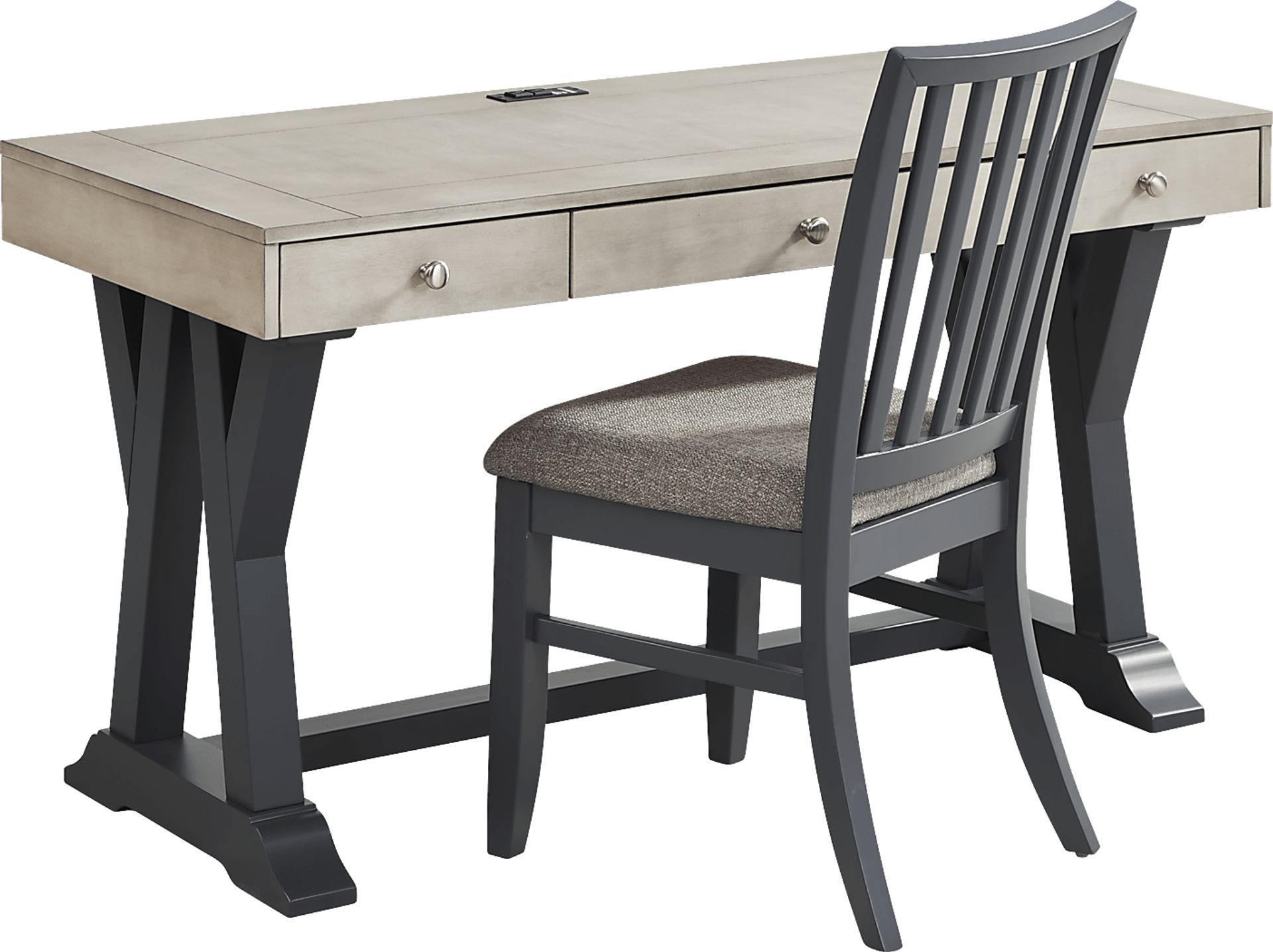 Hilton Head Graphite Desk with Chair - Image 1