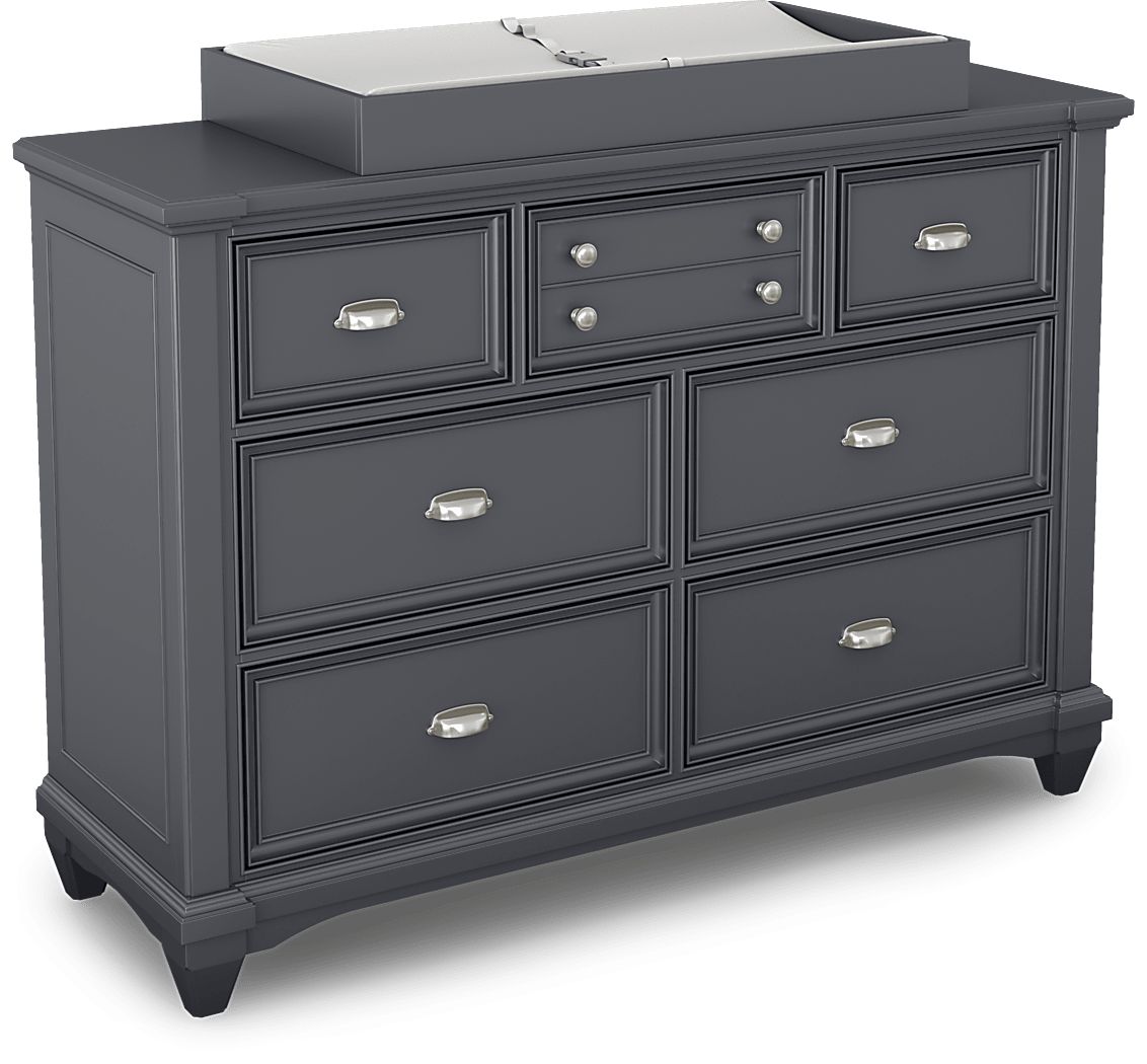Hilton Head Graphite Dresser with Changing Topper and Pad Rooms To Go