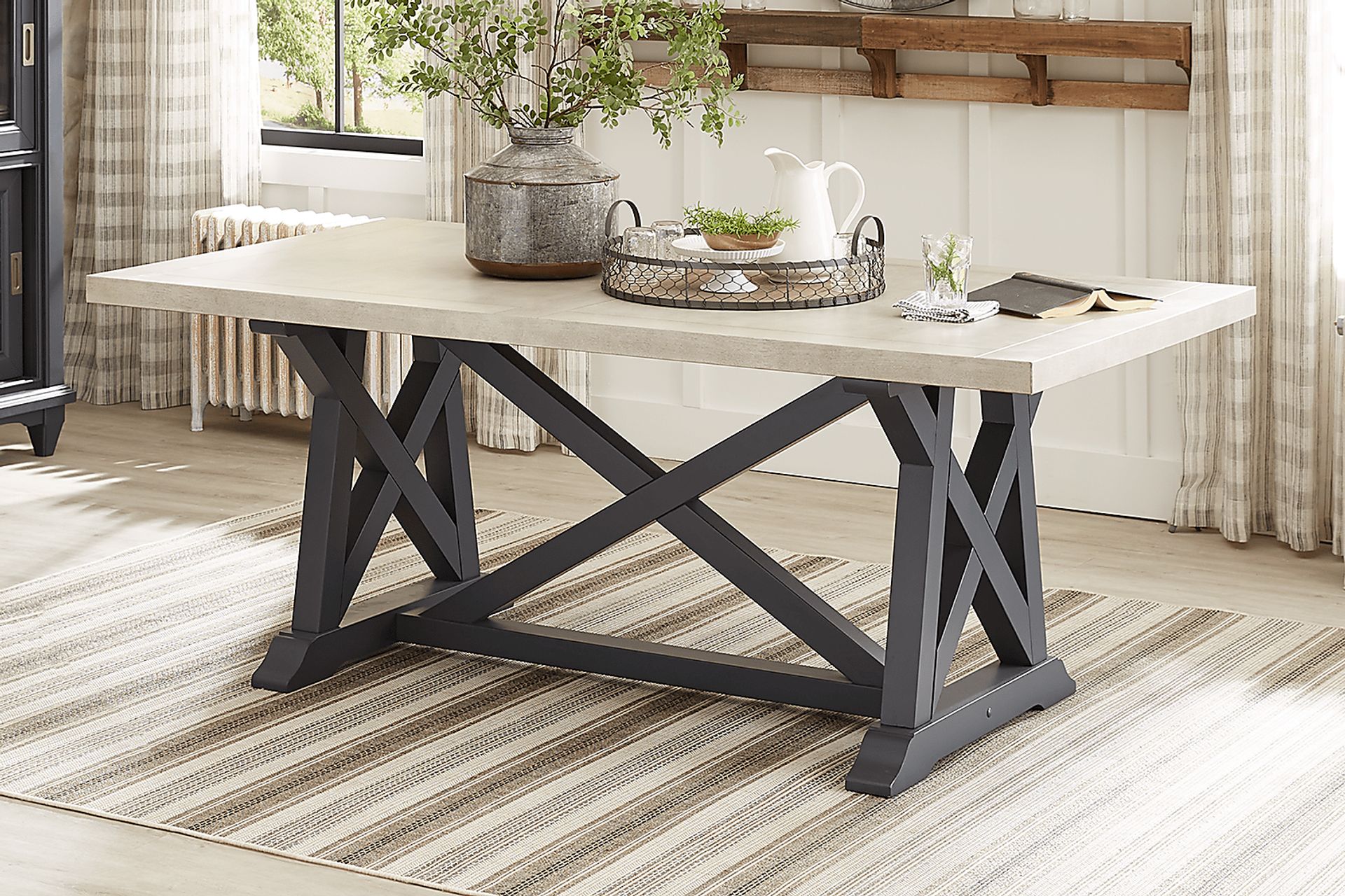 Hilton Head Graphite 5 Pc Trestle Dining Room - Image 3