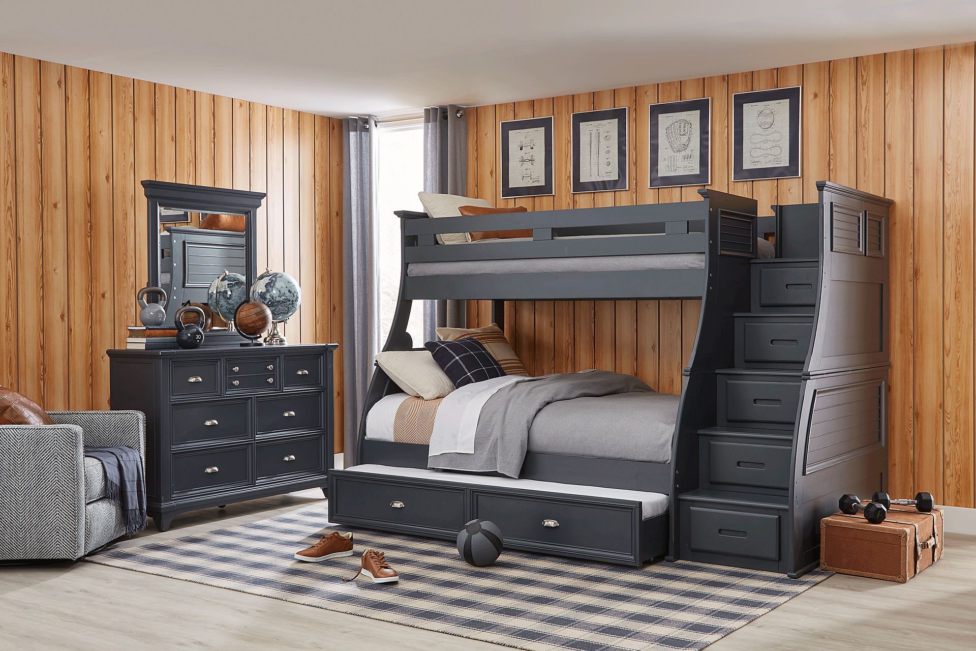 Hilton Head Graphite Twin/Full Step Bunk - Image 2