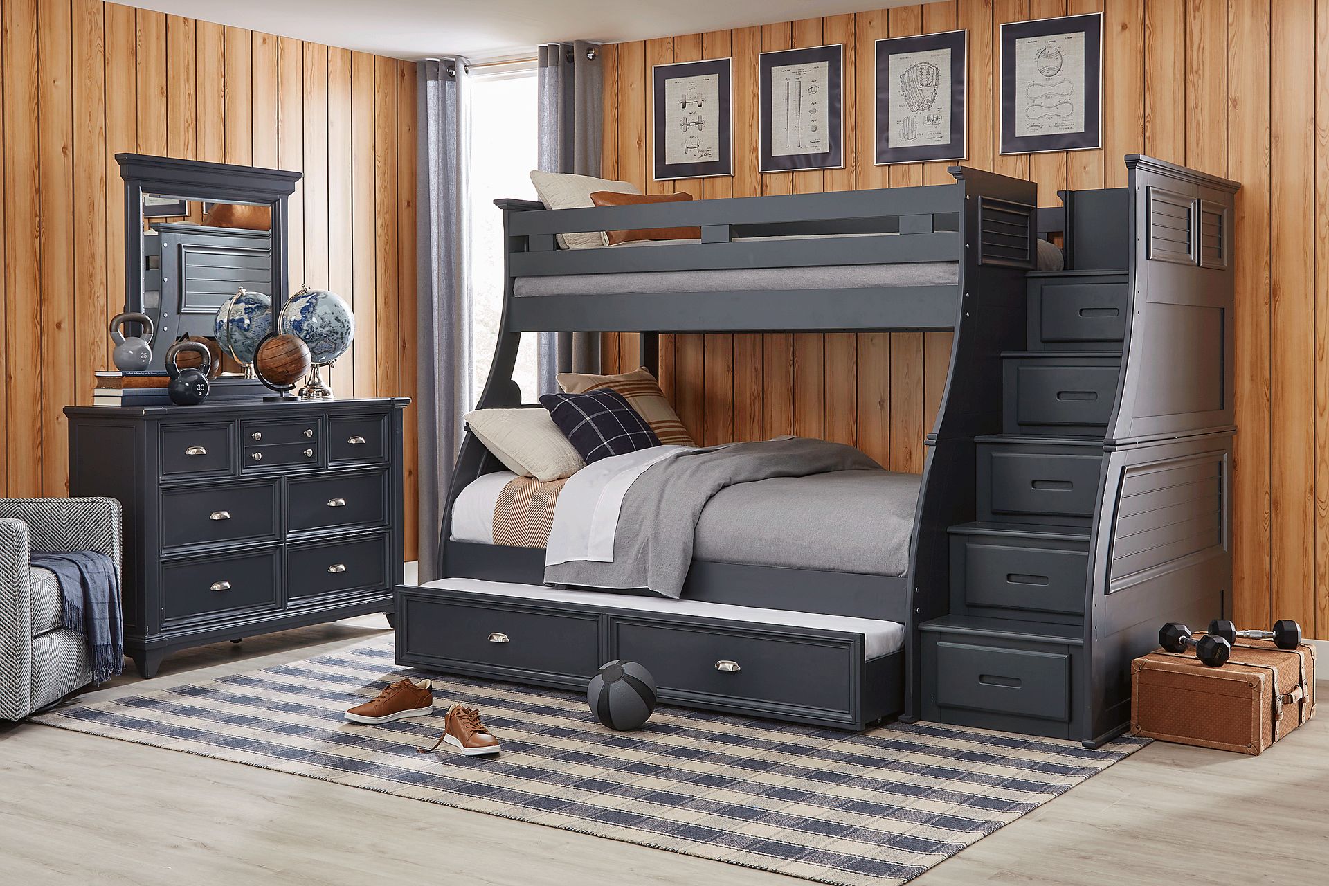 Kids Hilton Head Graphite Twin/Full Step Bunk - Image 2