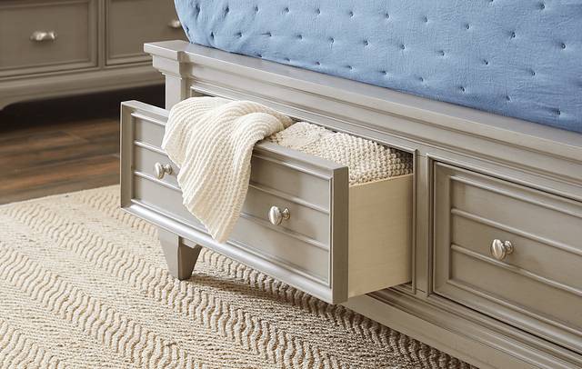 Hilton Head Gray 7 Pc King Storage Bedroom - Thumbnail - Image 5