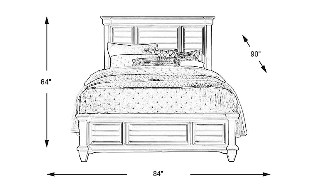 Hilton Head Gray 3 Pc King Panel Bed with Storage
