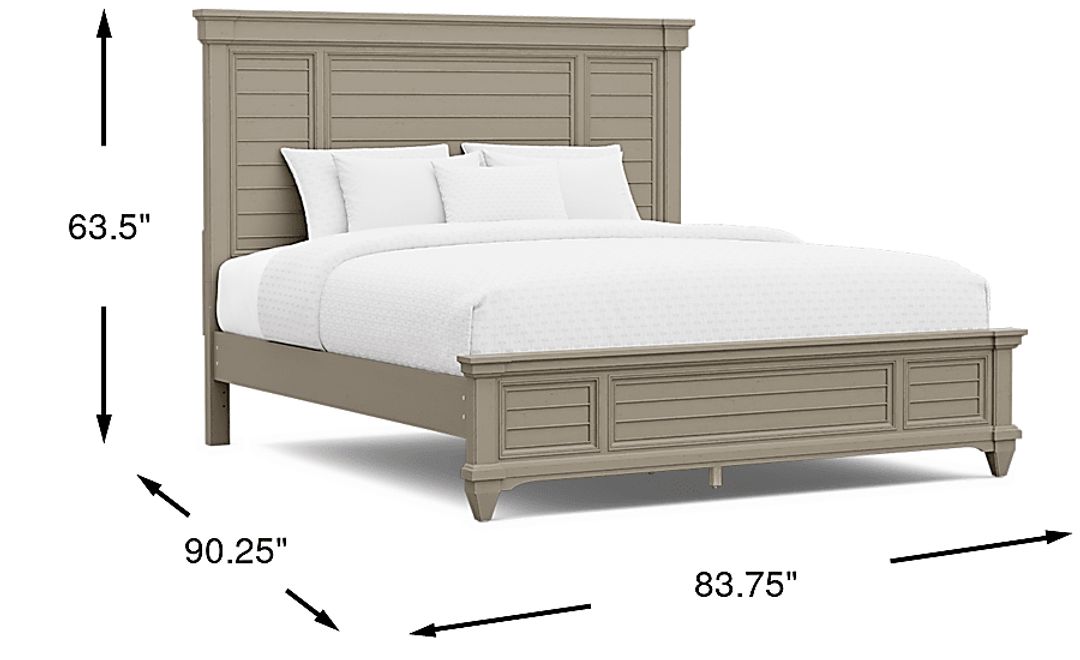 Hilton Head Gray 3 Pc King Panel Bed