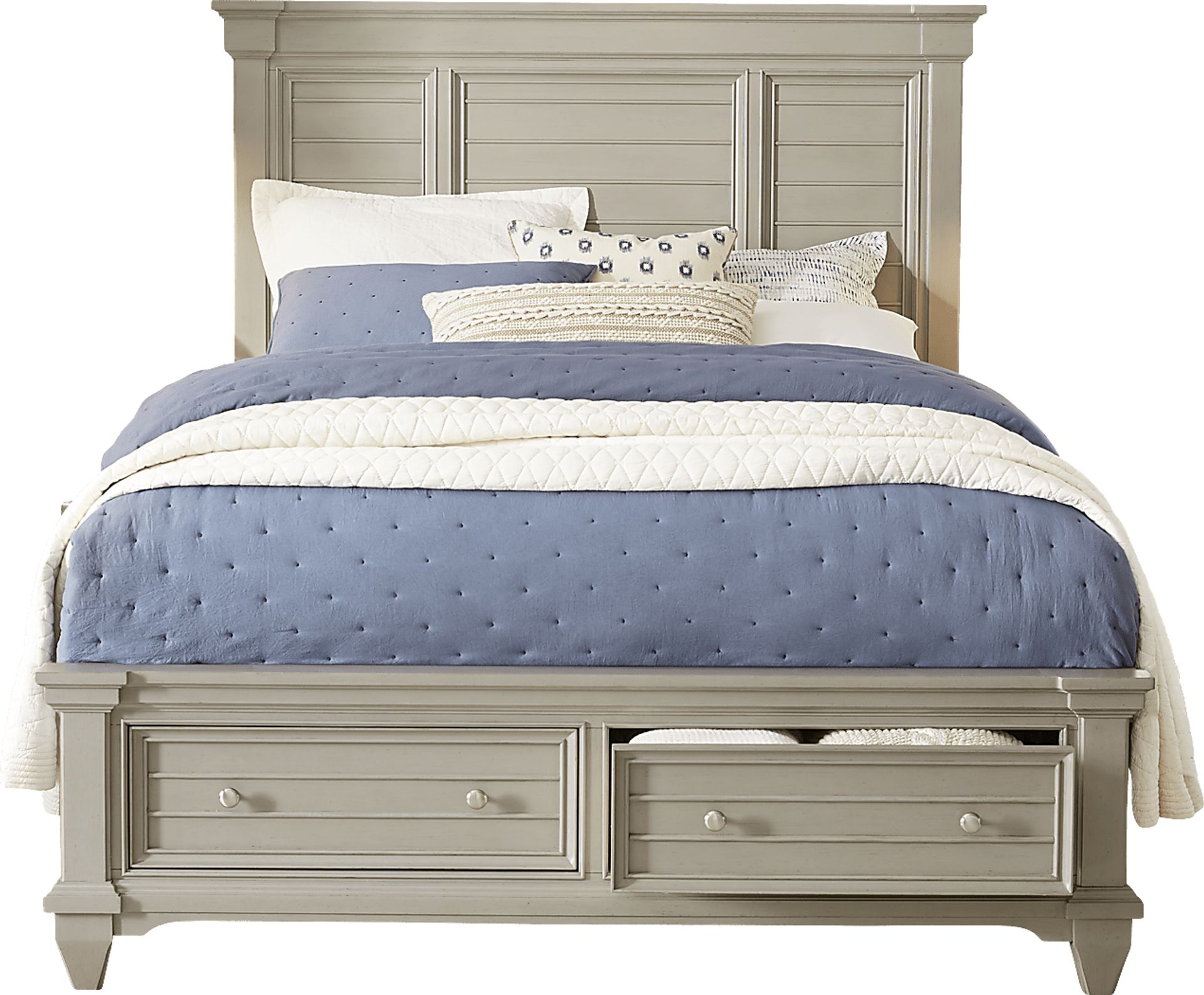 Hilton Head Gray 5 Pc Queen Storage Bedroom - Image 2