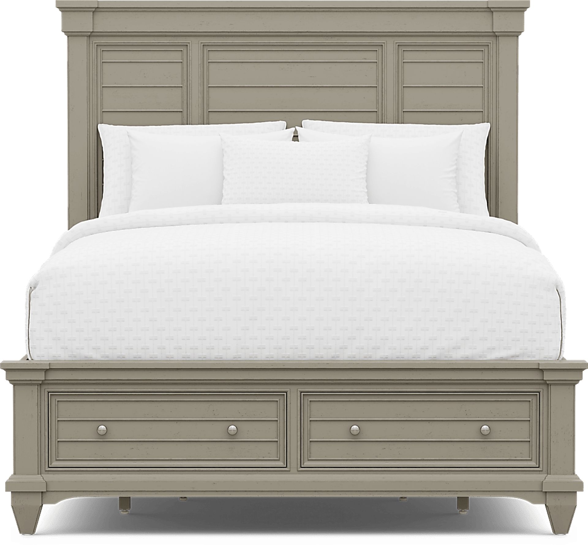 Hilton Head Gray 3 Pc Queen Panel Bed with Storage - Image 3