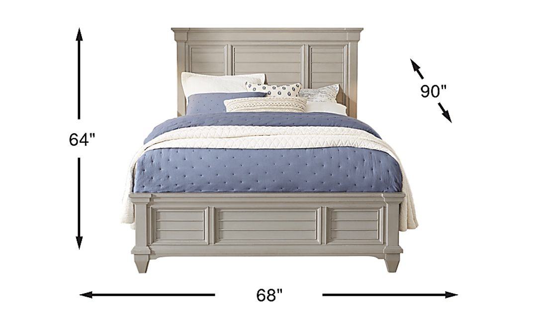 Hilton Head Gray 3 Pc Queen Panel Bed