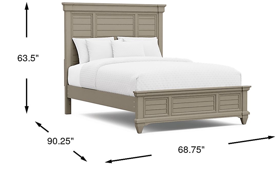 Hilton Head Gray 3 Pc Queen Panel Bed