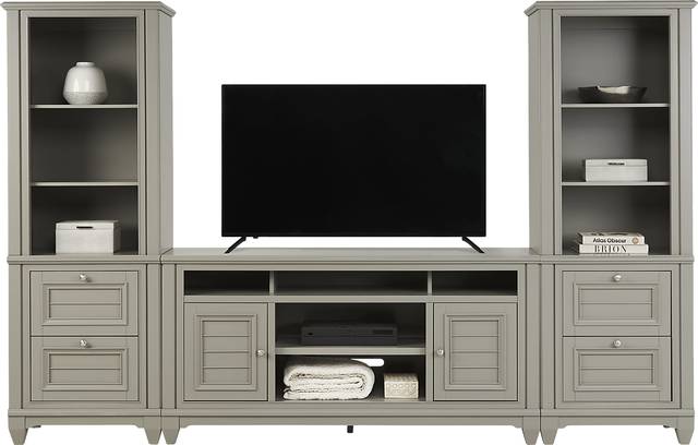 Hilton Head Gray 3 Pc Wall Unit with 66 in. Console - Thumbnail - Image 2