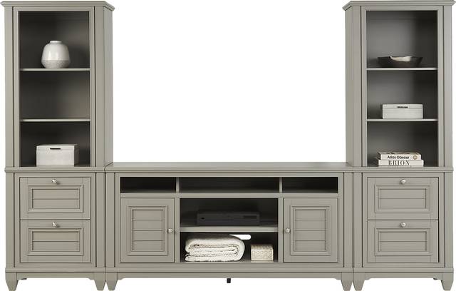 Hilton Head Gray 3 Pc Wall Unit with 66 in. Console - Thumbnail - Image 1