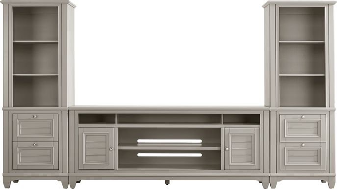 Hilton Head Gray 3 Pc Wall Unit with 82 in. Console