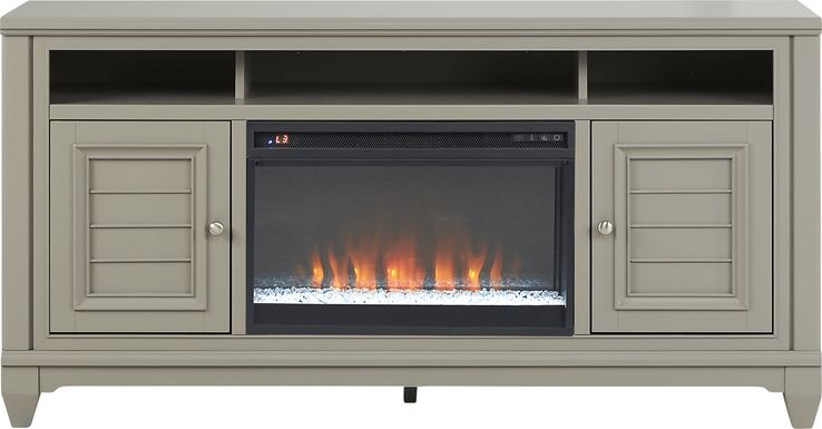 Hilton Head Gray 66 in. Console with Electric Fireplace