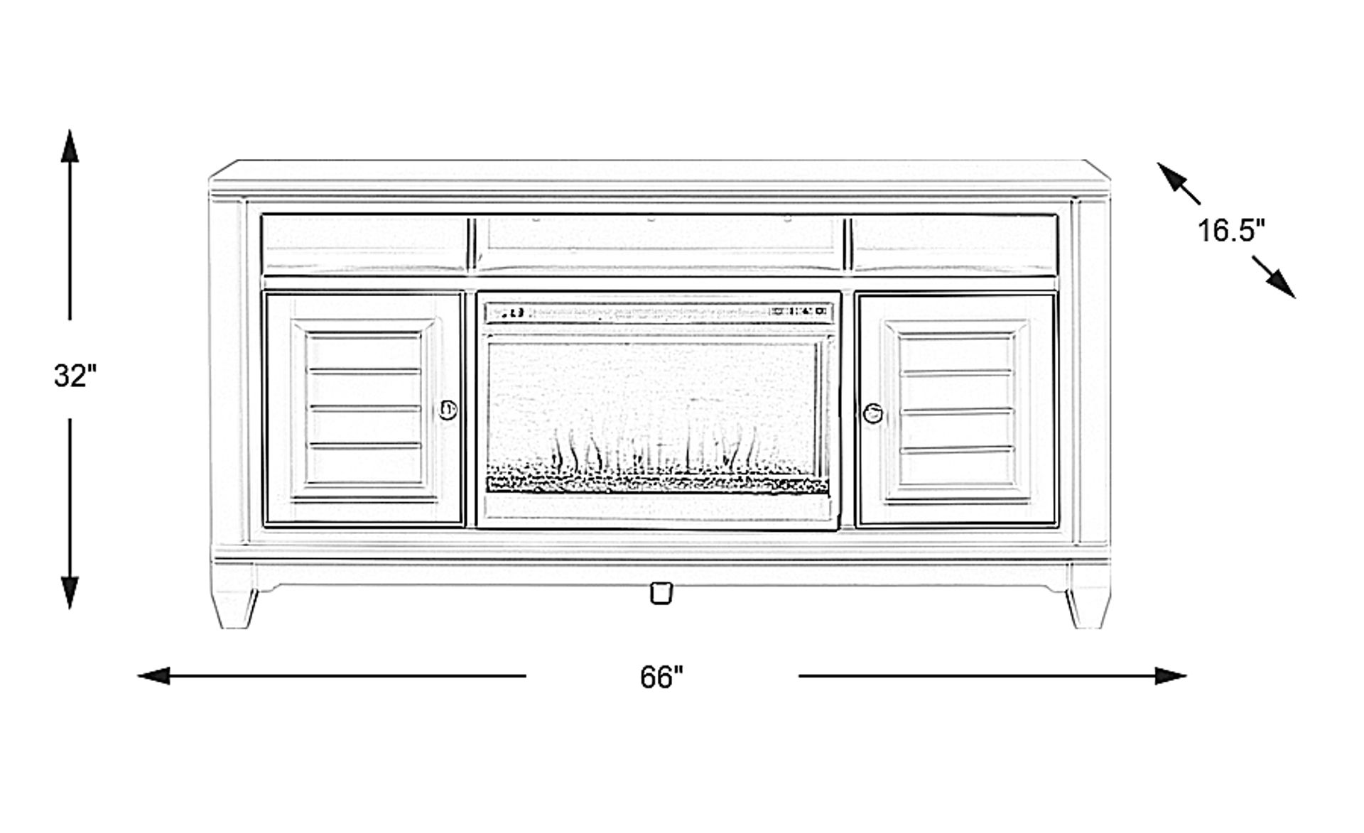 Hilton Head Gray 66 in. Console With Electric Fireplace | Rooms to Go
