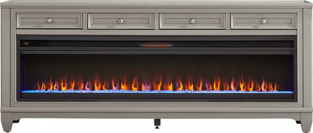 Hilton Head Gray 80 in. Console with Electric Fireplace - Thumbnail - Image 1