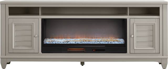 Hilton Head Gray 82 in. Console with Electric Fireplace - Thumbnail - Image 1