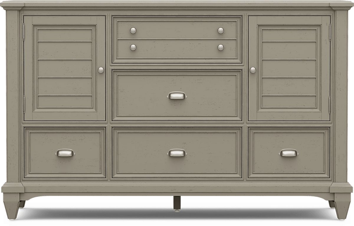 Hilton Head Gray Door Dresser | Rooms to Go
