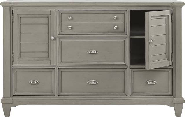 Hilton Head Gray 7 Pc Queen Panel Bedroom - Thumbnail - Image 6