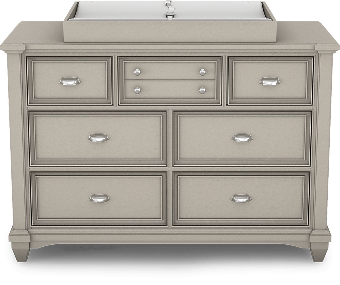 Hilton Head Gray Dresser with Changing Topper and Pad Rooms To Go