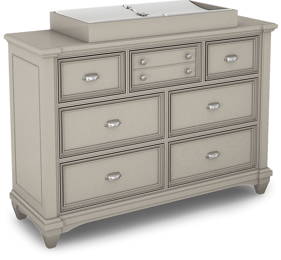 Hilton Head Gray Dresser with Changing Topper and Pad Rooms To Go