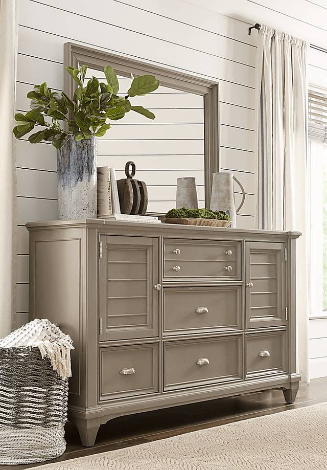 Hilton Head Gray 7 Pc King Storage Bedroom - Thumbnail - Image 12