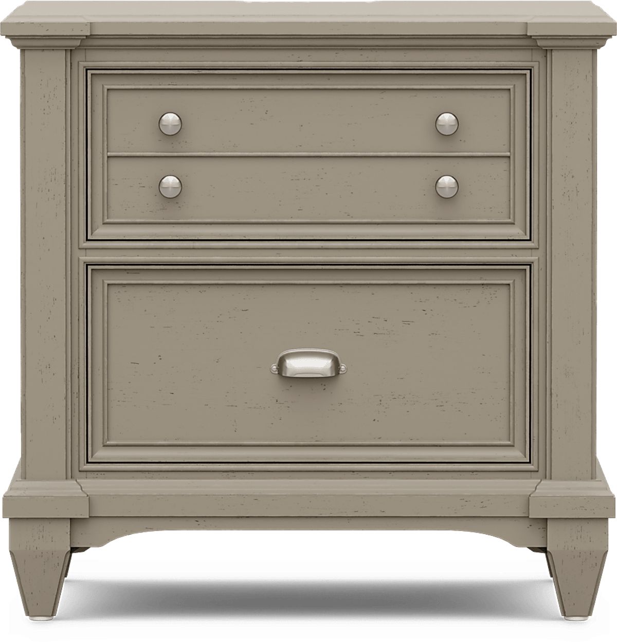 Hilton Head 7 Pc Gray King Bedroom Set With Door Dresser, Mirror, 3 Pc King Panel Bed