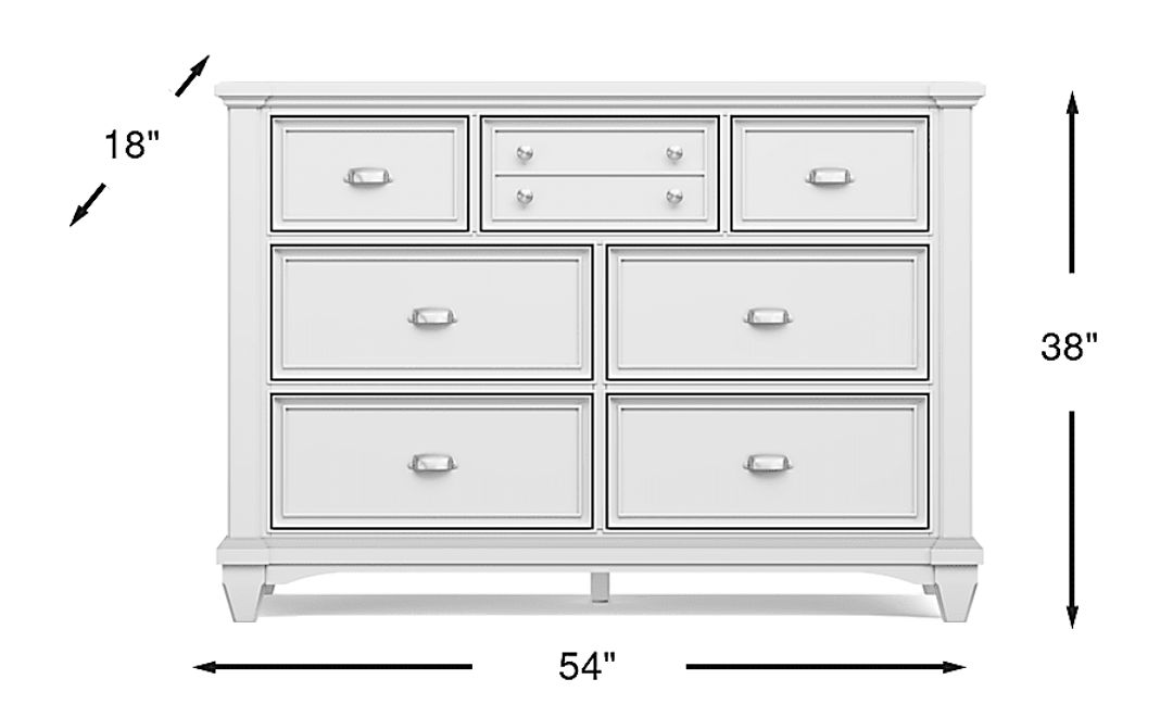 Hilton Head Kids White Dresser