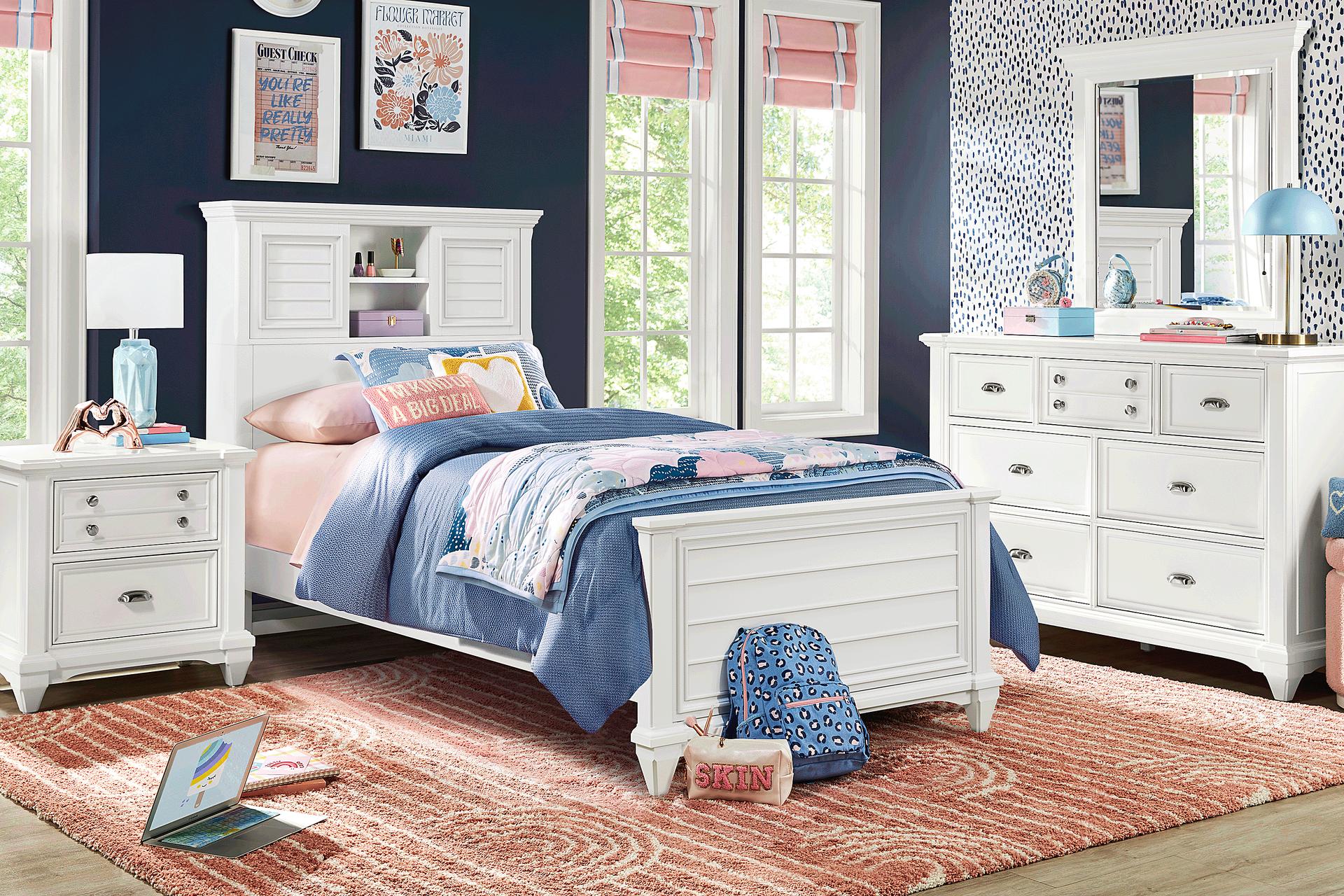 Hilton Head Kids White Twin XL Bookcase Bedroom