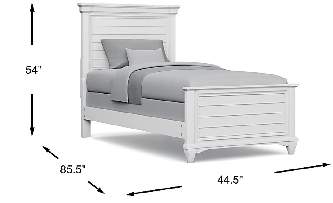 Hilton Head Kids White Twin XL Panel Bed