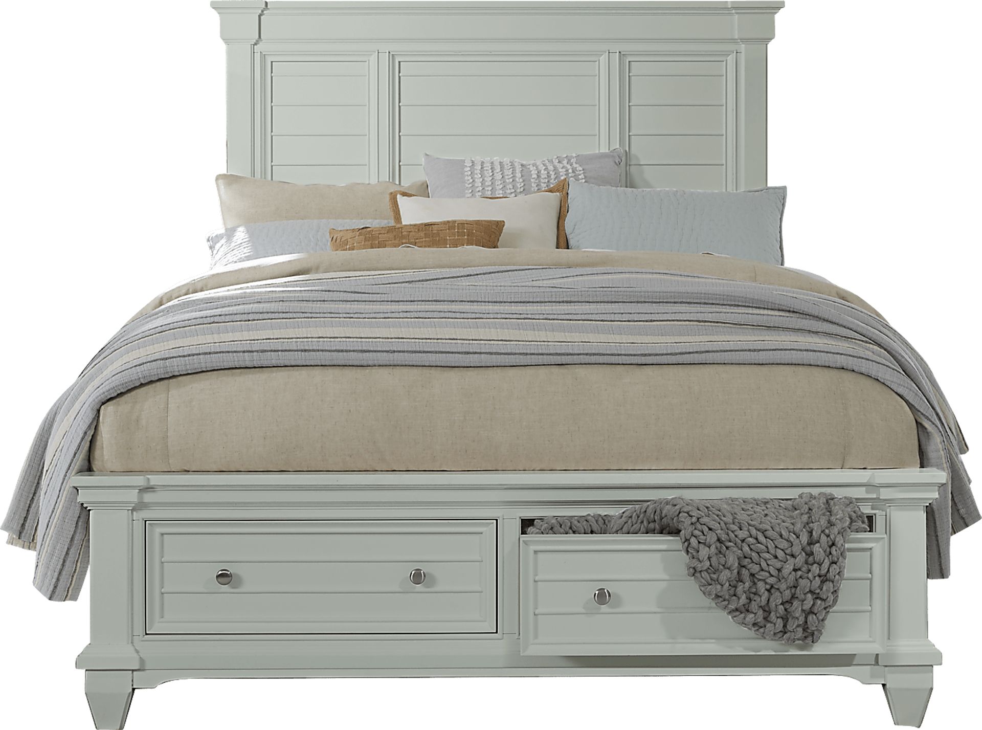Hilton Head Mint 5 Pc King Storage Bedroom - Image 2