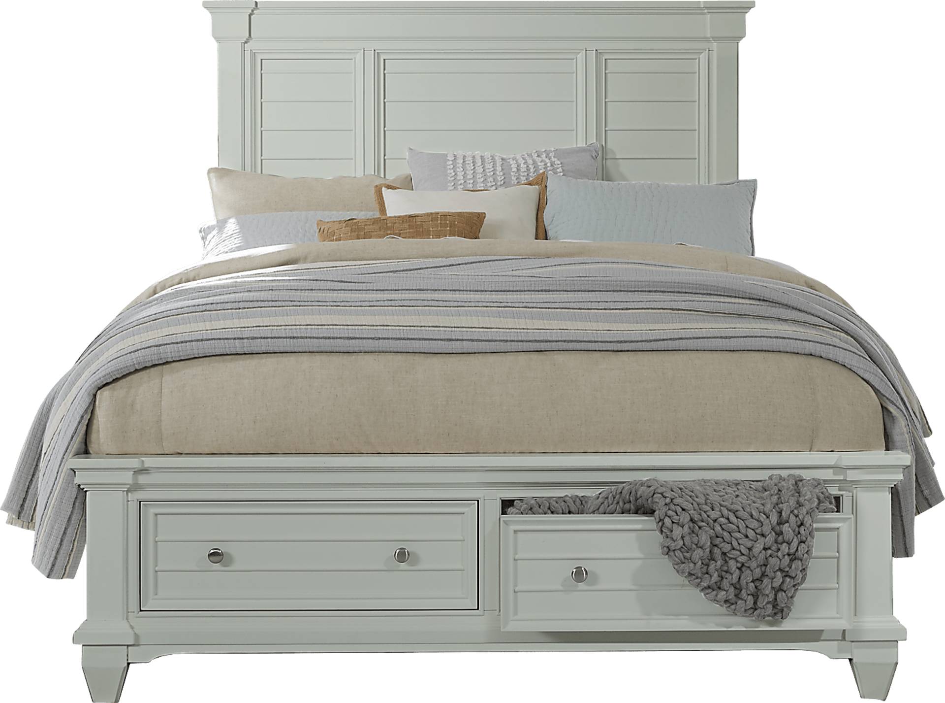 3 pc king panel bed with storage