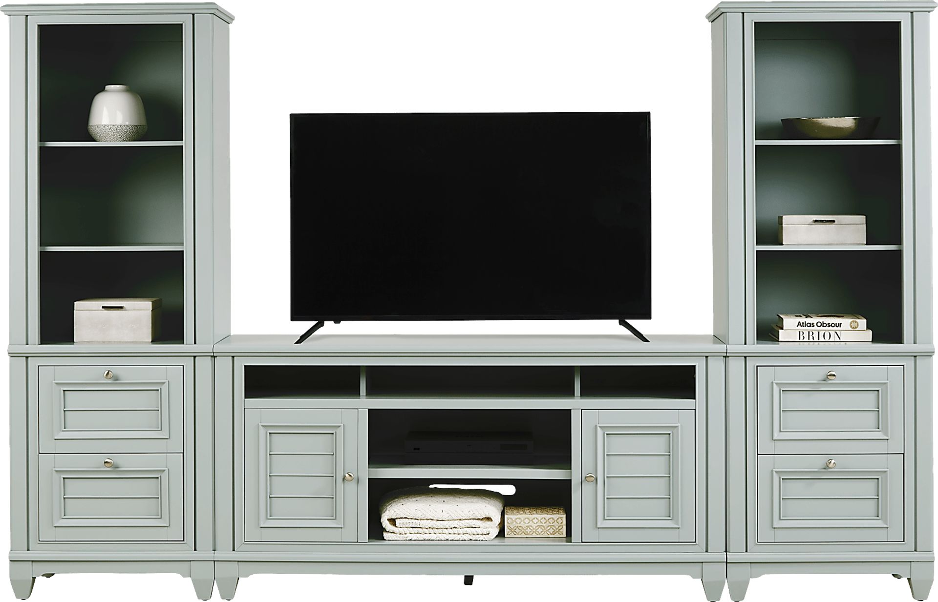 Hilton Head Mint 3 Pc Wall Unit with 66 in. Console - Image 2