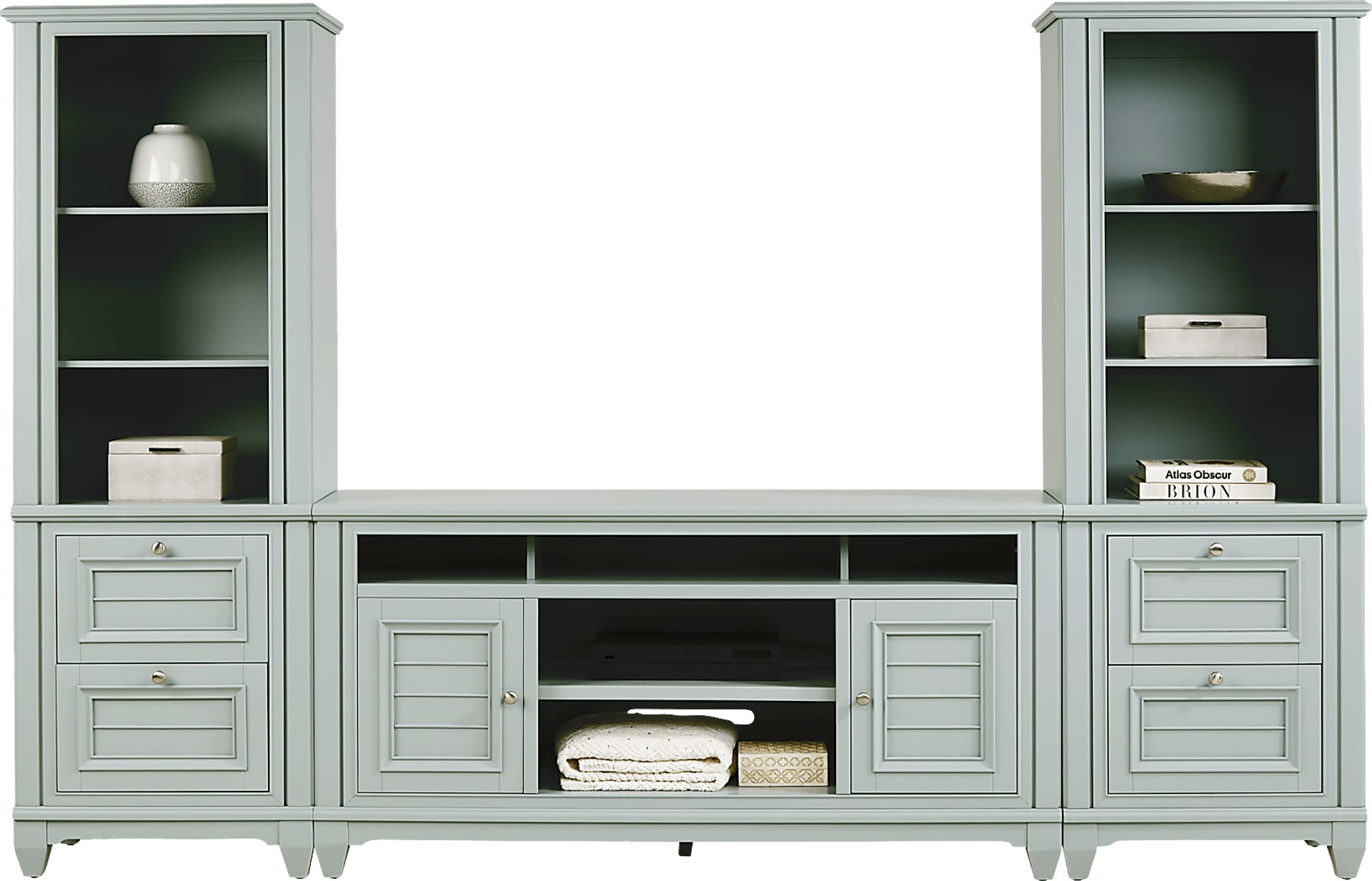 Hilton Head Mint 3 Pc Wall Unit with 66 in. Console - Image 1