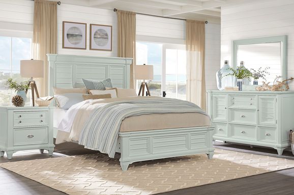 Hilton Head Mint 7 Pc King Panel Bedroom