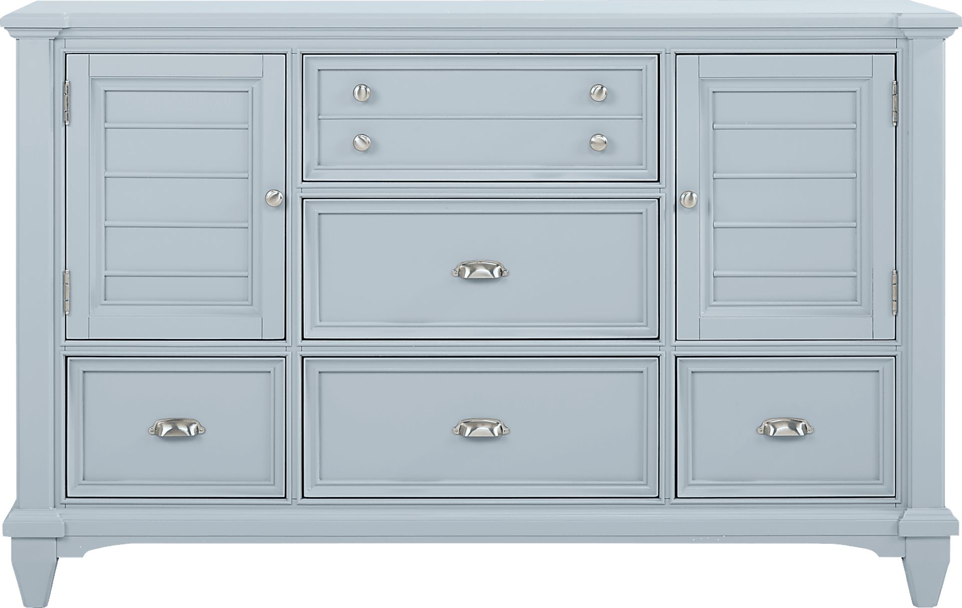 Hilton Head 7 Pc Mint Colors Queen Bedroom Set With Door Dresser