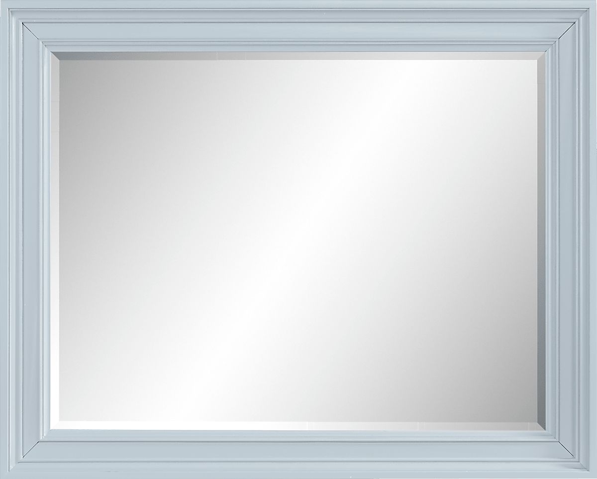 Hilton Head 7 Pc Mint Colors Queen Bedroom Set With Door Dresser, Mirror, 3 Pc Queen Panel Bed