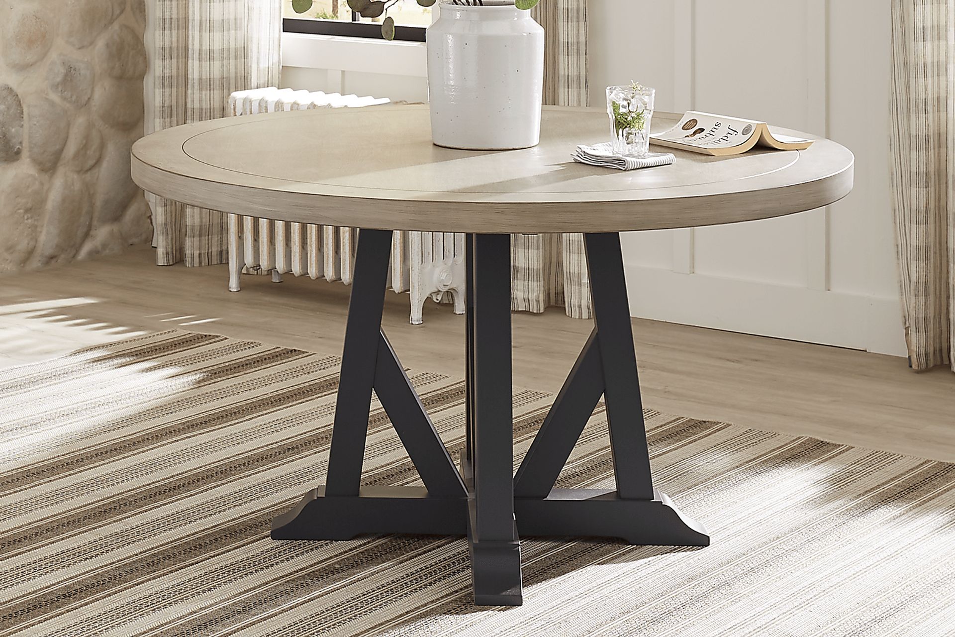 Hilton Head Round Dining Table with Graphite Base - Image 3