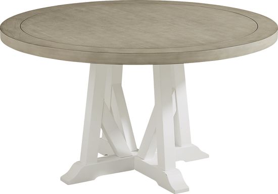 Hilton Head Round Dining Table with White Base