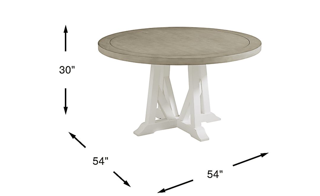 Hilton Head Round Dining Table with White Base